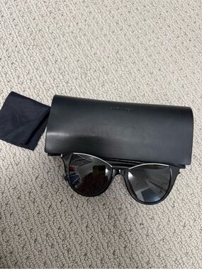Saint Laurent Black Oversized Round Sunglasses